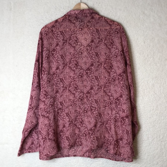 Lane Bryant Womens Lace Pink Purple Semi Sheer Top 22 24 PLUS SIZE - Picture 7 of 7